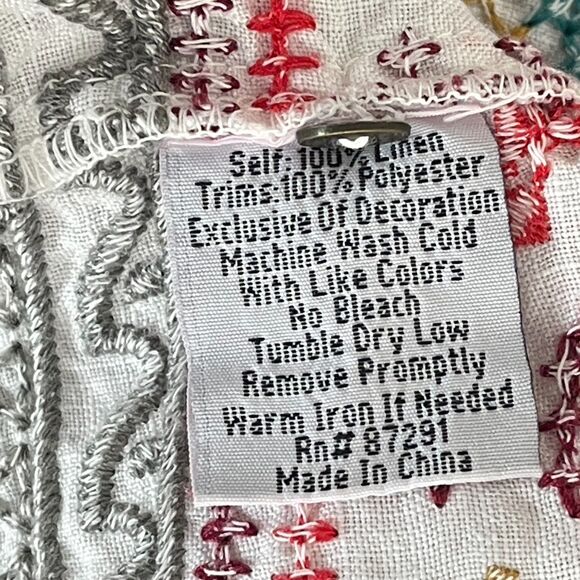 New Johnny Was Sentrie Linen Embroidered Kimono Cardigan Jacket Women's Small - Picture 5 of 7